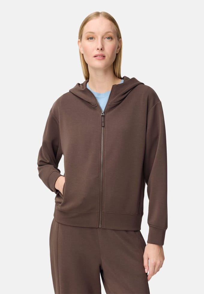 camel active Sweatvest met capuchon - Maat womenswear-S - Bruin