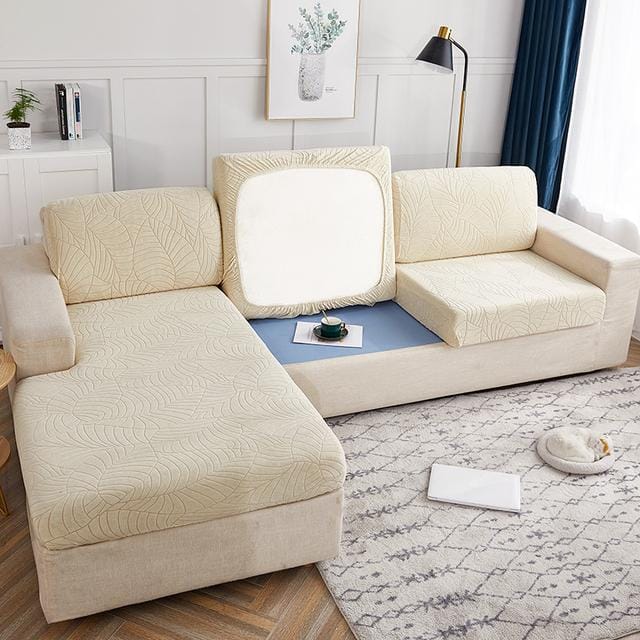 Housse de siège de canapé Housse de coussin de siège de canapé d'angle Housse extensible Couleur unie Housse de canapé Housse de coussin de canapé Protecteur de meubles 1PC Normal Size-1