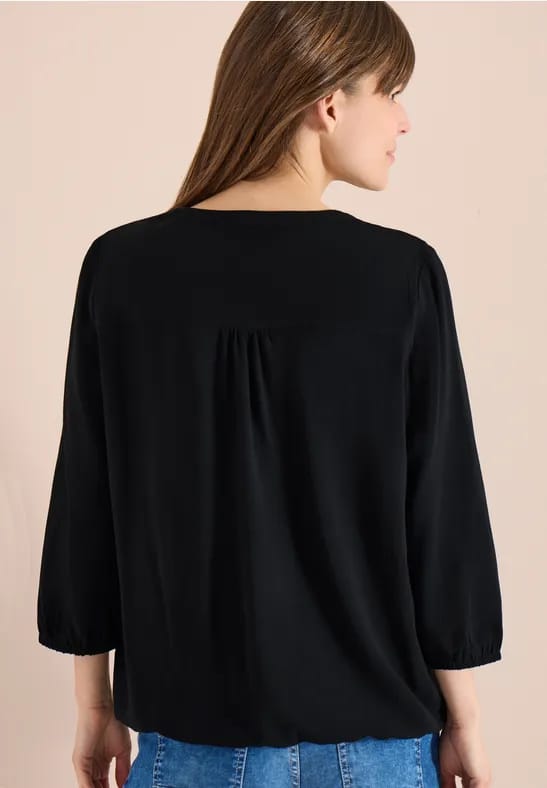 3/4-mouwen blouse met gespleten hals
