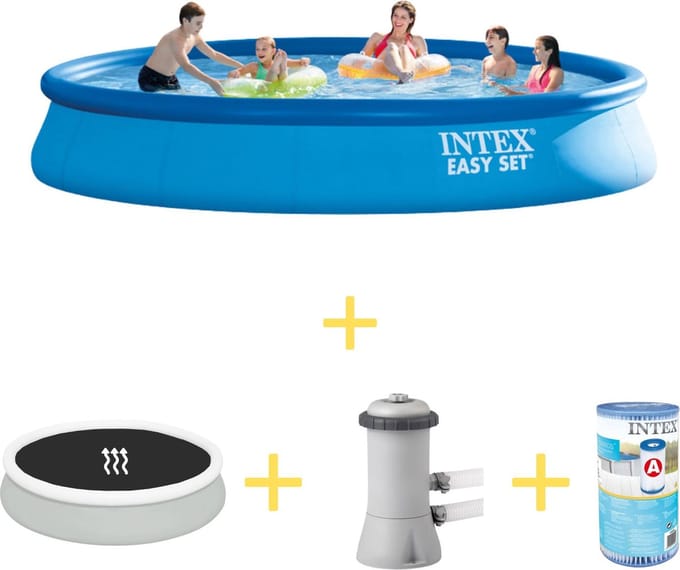 Zwembad - Easy Set - 457 x 84 cm - Inclusief Solarzeil, Filterpomp & Filter