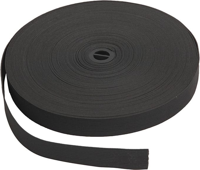 Rayher Elastiek band - 1x rol 25 meter - zwart - 20 mm breed - hobby