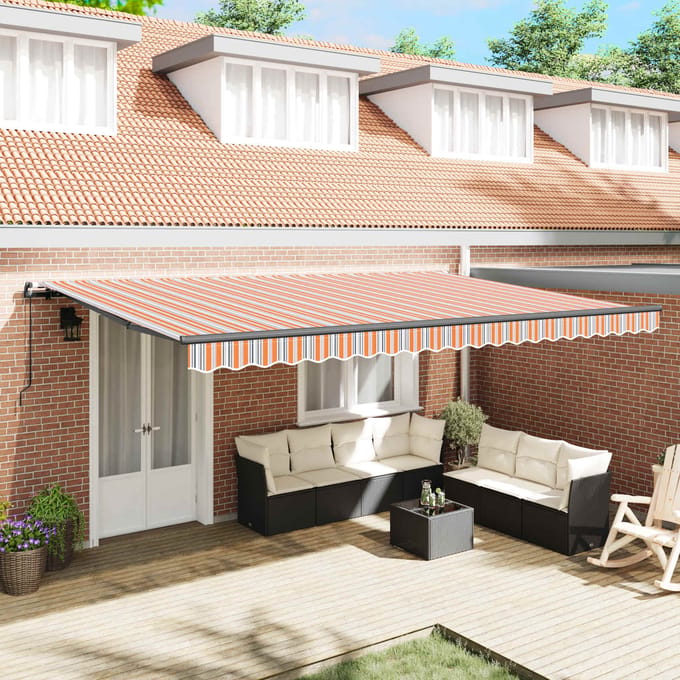 vidaXL - Uitschuifbare - luifel - Meerkleurig - 500 - x - 300 - x - 165 - cm