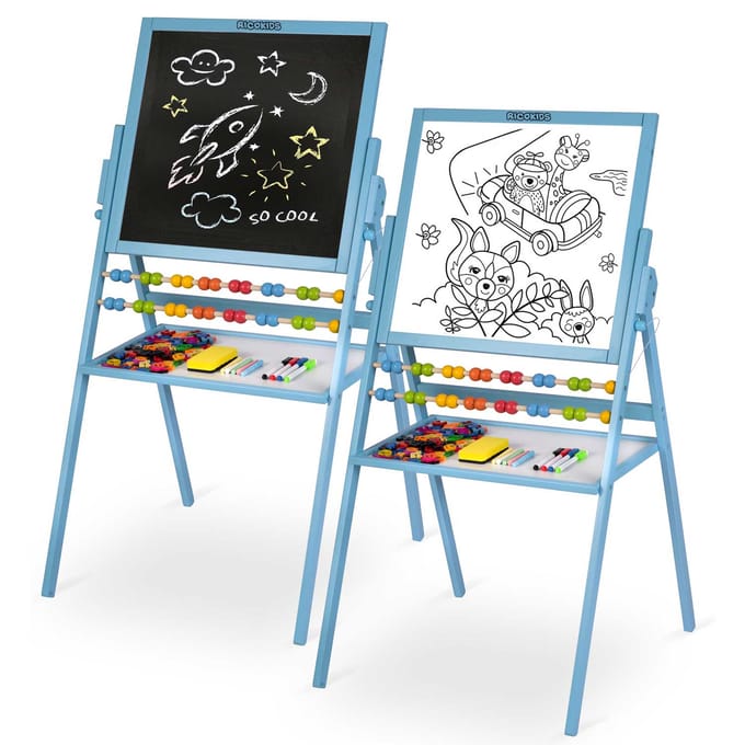 Ricokids magnetisch draaitafelkrijtbord - blauw