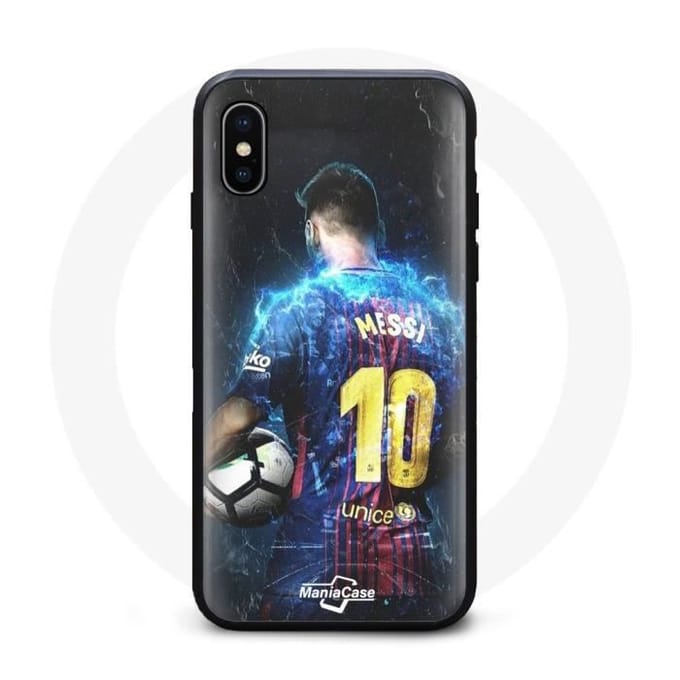 Coque - Synthétique - Iphone XS Max - Souple - Noir - Motif Leo Messi