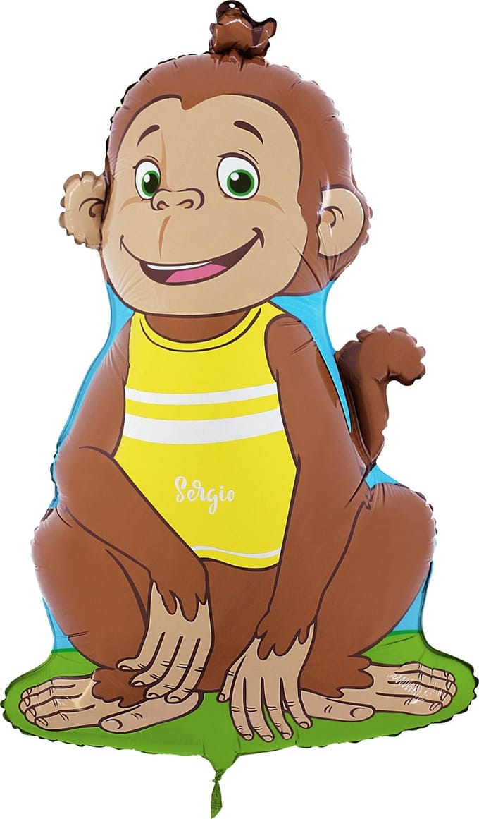 Ballon en Aluminium Singe Sergio Curieux George 68cm