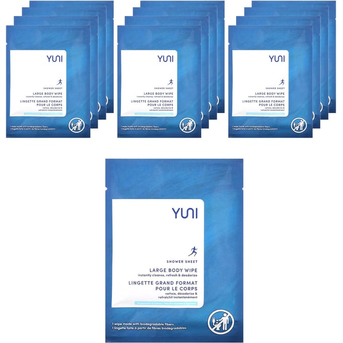 Yuni Beauty, drap de douche, menthe poivrée et agrumes, 12 feuilles blue