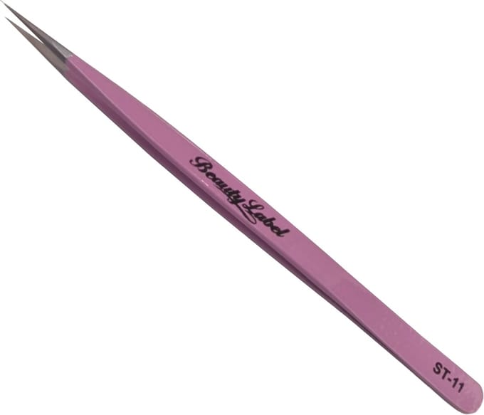 Beauty Label Pincet/ Lash Tweezer ST-11 Licht Roze