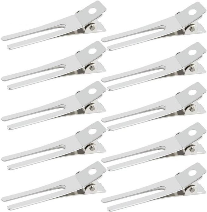 Haarclips Dubbele Punt - Krulspeld Clips - Haar Styling - Roestbestendig Metaal - 50 Stuks - Zilver