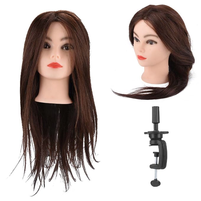 Kappersopleiding Styling Oefenen Kleuren Pruik Dummy Mannequin Hoofd met Haar beige
