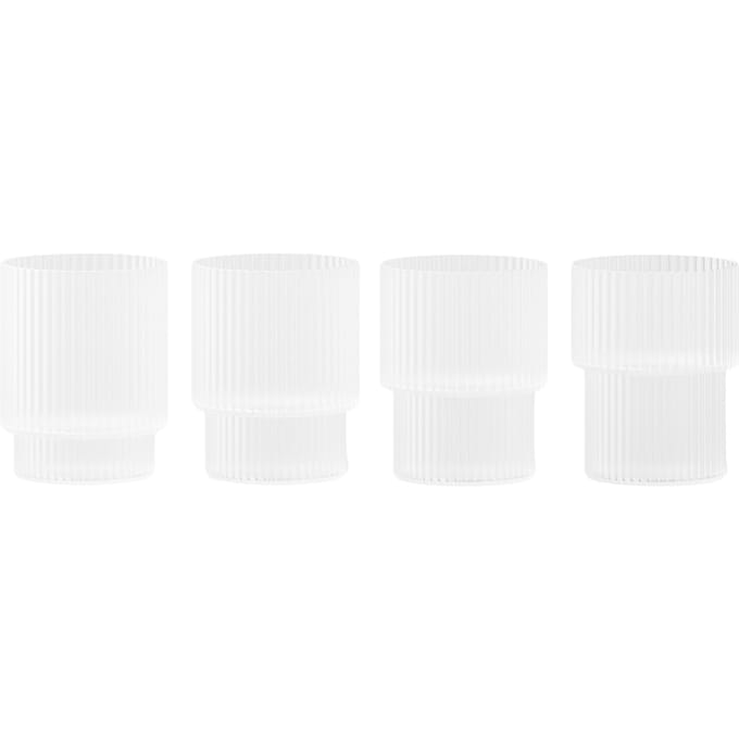 Ferm Living Ripple Glazen (set van 4) - frosted