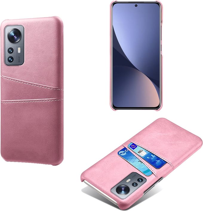 Backcover met Opbergvakjes + PMMA Screenprotector voor Xiaomi 12 / 12X _ Roze Goud