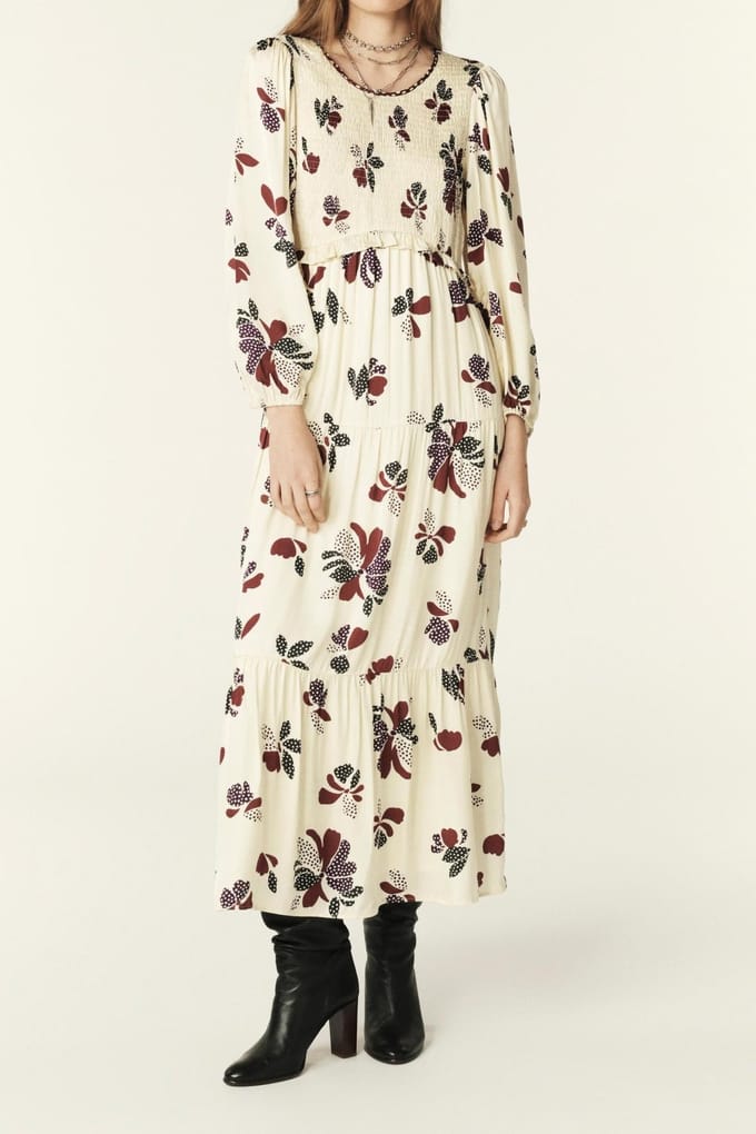 BA&SH Robe Daya Ecru Size: S | Maxi Dresses Outlet | Dames | Ecru