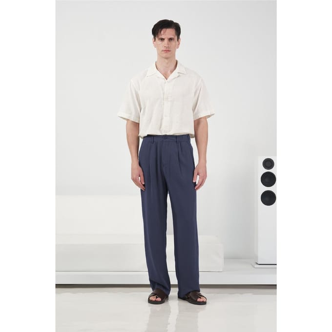 Elastische Taille Rechte Plooibroek