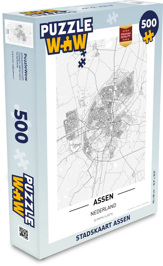 Puzzel Stadskaart Assen - Legpuzzel - Puzzel 500 stukjes - Plattegrond