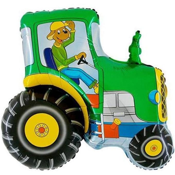 Ballon en Aluminium - Tracteur Vert, Grabo