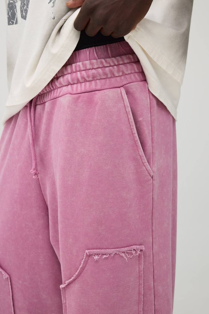 Wijde Pijpen Gewassen Timmerman Joggingbroek | Mauve | Size Small