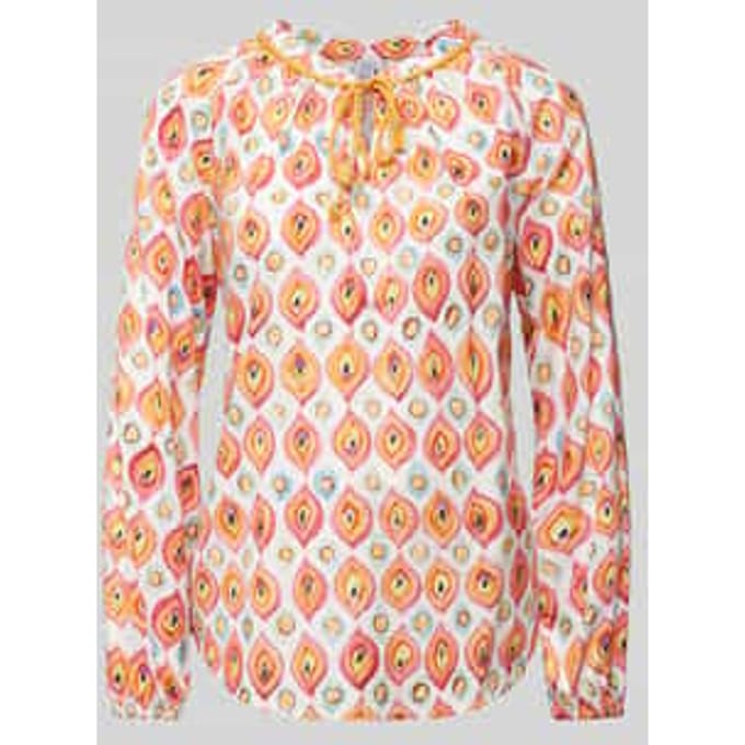 Blouseshirt met druppelvormige hals