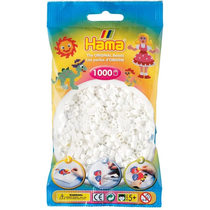 Hama Kralen 1000st nr. 1 wit Strijkkralen & -parels