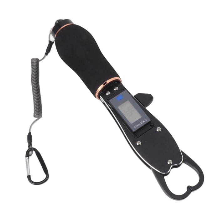 Pince à poisson avec balance numérique, capacité de charge jusqu'à 55 lb/25 kg, pour matériel de pêche pour hommes black