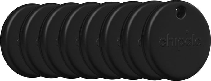 Chipolo POP - Bluetooth Tracker & KeyFinder - Werkt met Apple Find My & Android Find My Device - Tracker Apple iPhone & Android - 120 dB - Zwart - 8 Pack