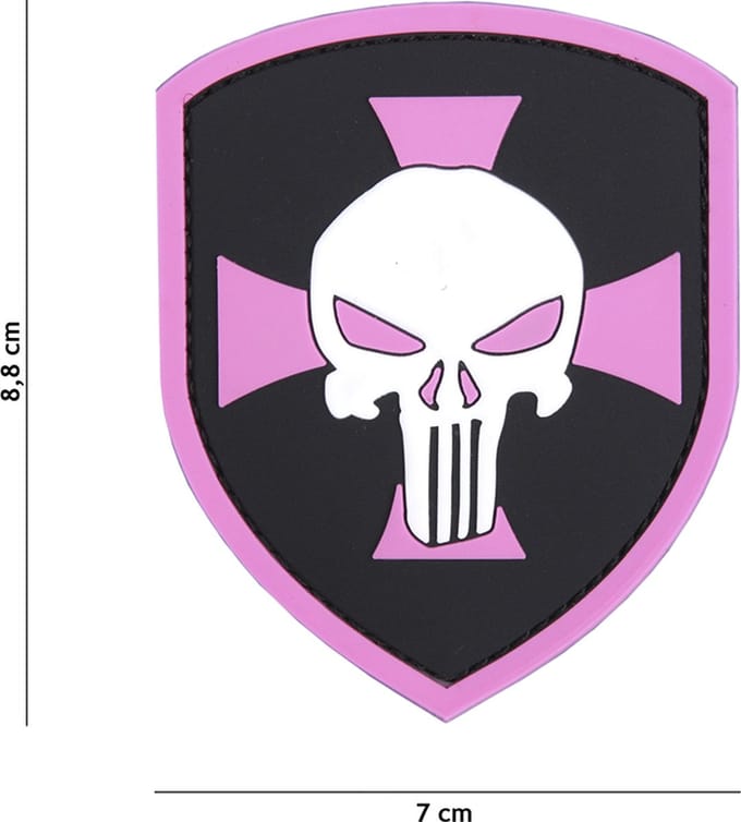 101 Inc Embleem 3D Pvc Schild Punisher Kruis Roze  20005