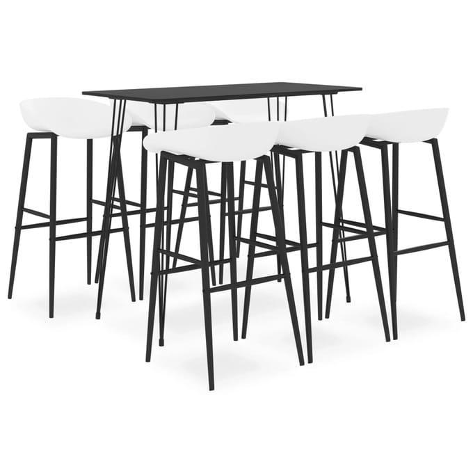 vidaXL - 7-delige - Barset - zwart - en - wit