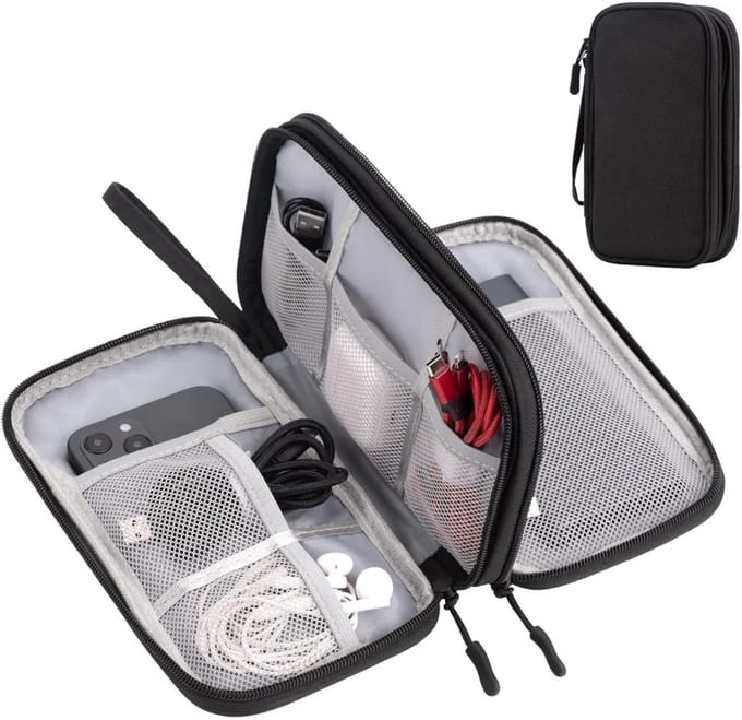 SCH® Kabel Organiser Tas - Organizer Tas - Zwart- 22cm x 6cm x 13cm