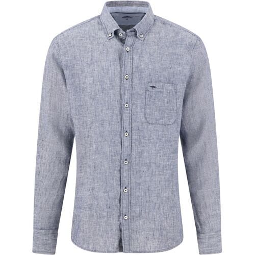 Fynch-Hatton Overhemd Linnen Fine Striped Button-Down Navy / male