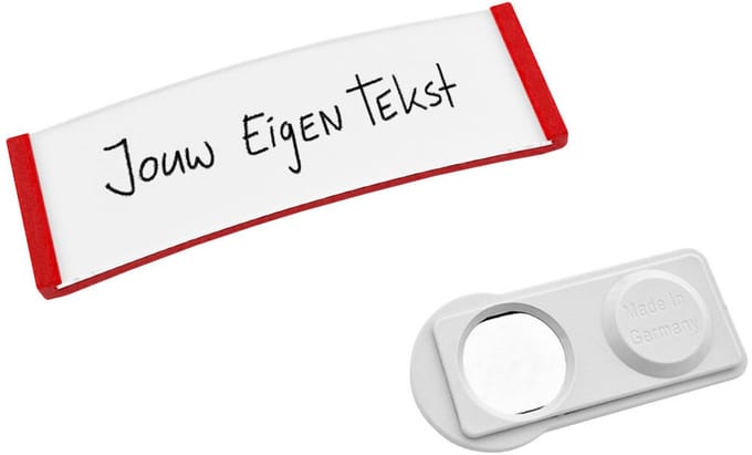 CombiCraft Polar20© naambadge smal met dubbelmagneet rood 68x22mm - per 10 stuks
