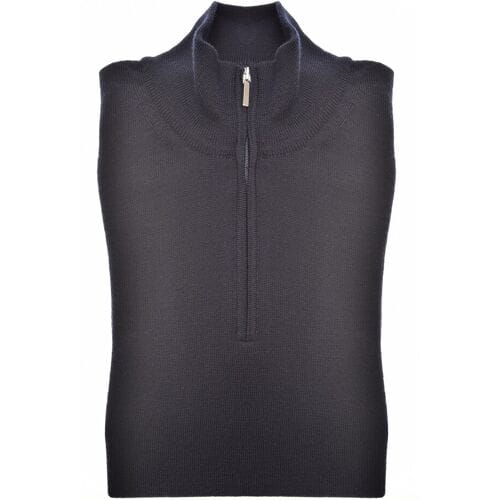 John Miller Trui Merino Half Zip Navy / male