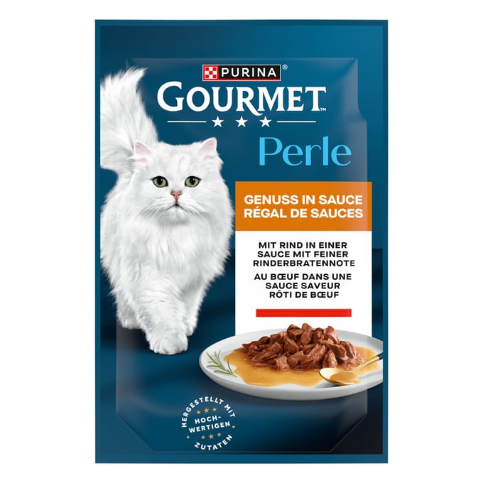 50% Korting! 2 x 26 x 85 g Gourmet Perle natvoer voor katten 52 x 85 g  - Rund in Saus 2 x (26 x 85 g)