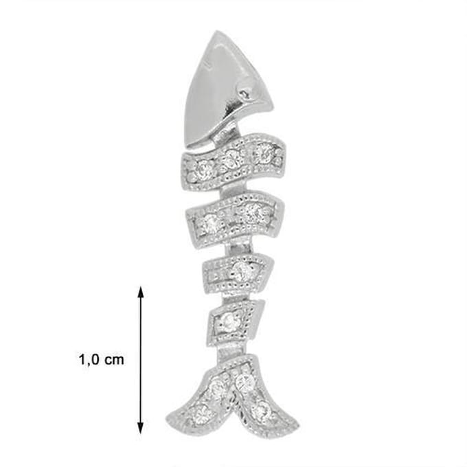 Blinx Jewels Zilveren Hanger Vis Stenen Zirkonia