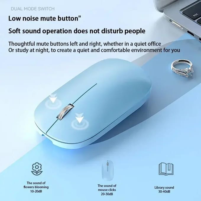 2.4G Draadloze Bluetooth Muis Dubbele Modus 1600DPI Instelbaar 2.4G Type-C Oplaadbare Muis Stille Ergonomische Draagbare Kantoor Muis