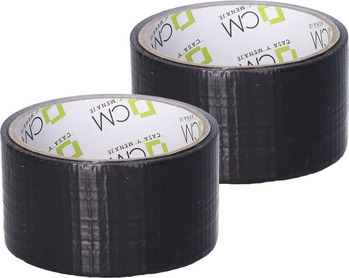 CM Duct tape - zwart - 2x rol- 48mm x 10m - binnen/buiten