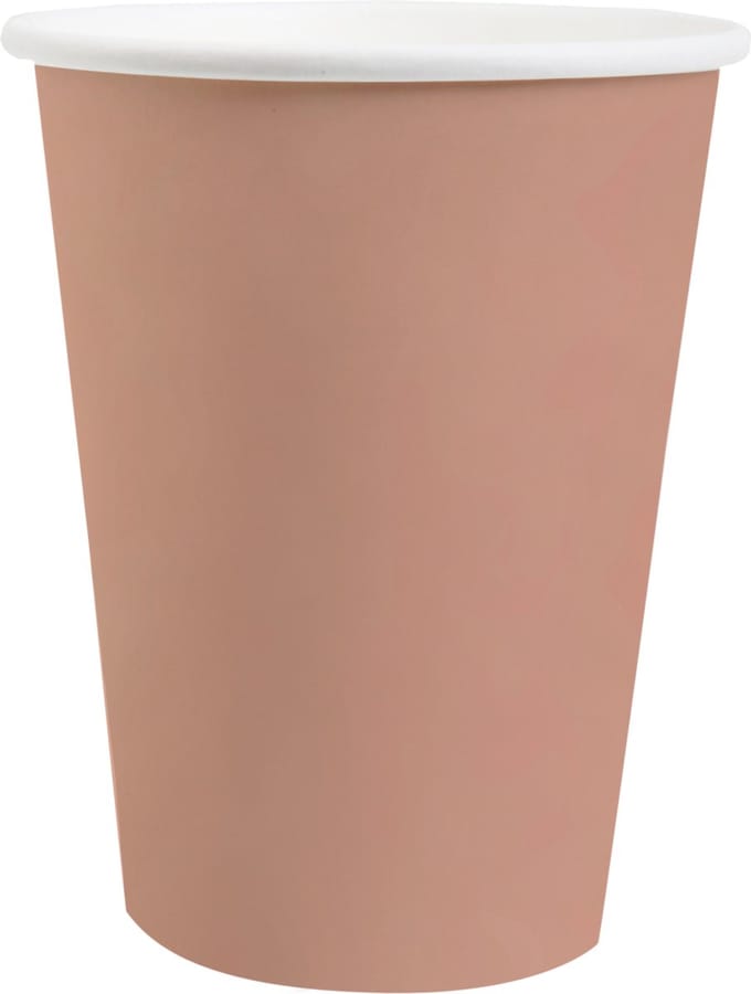 Santex feest/verjaardag bekertjes - 10x stuks - karton - rose goud - 270 ml