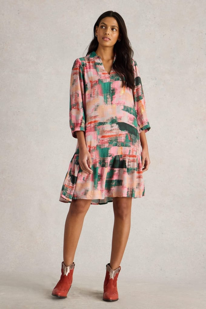 White Stuff Harpreet Dress Pink Multi Taglia: 18 REGULAR | Abiti in T-Shirt Outlet | Donna | Rosa