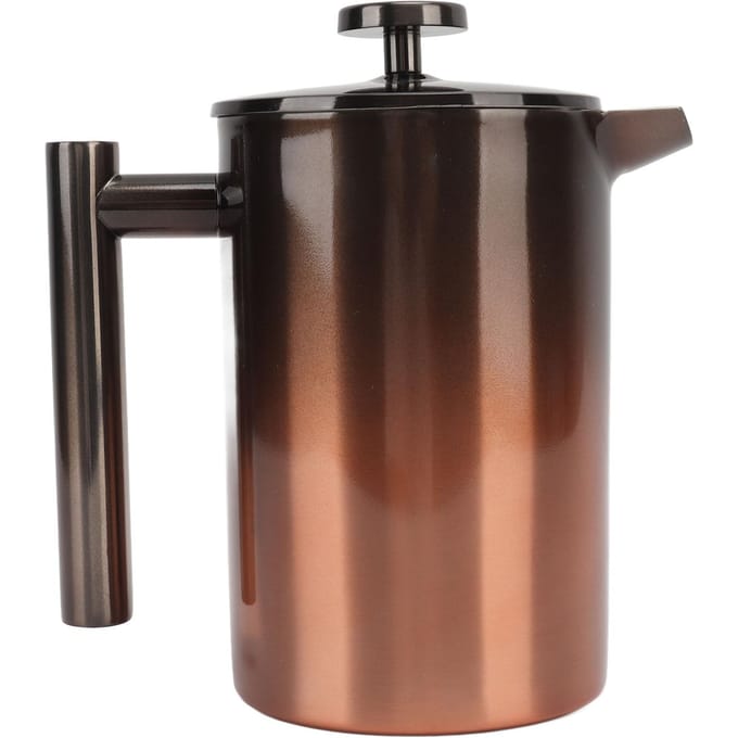 French Press Koffie Thee Maker met Filter Dubbellaags 304 Roestvrij Staal Verloop voor 800ml L black