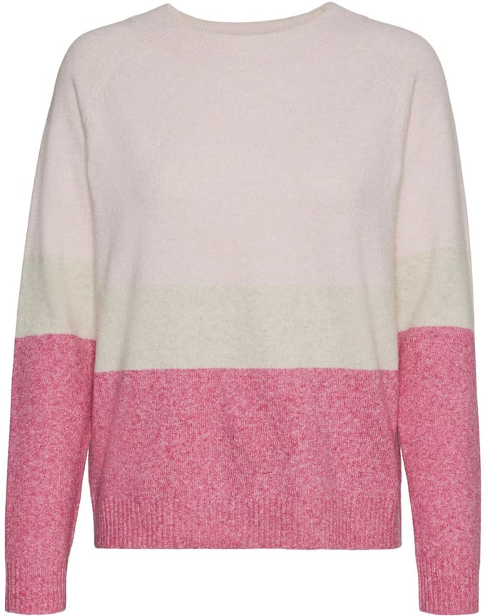 Vero Moda VMDOFFY LS O-NECK BLOCK BLOUSE - Parfait Pink