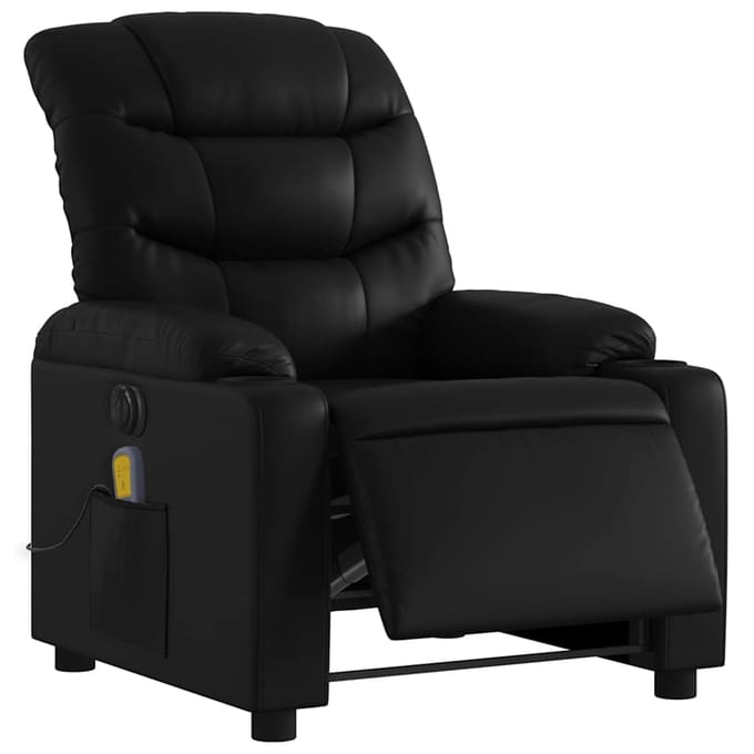 vidaXL - Massagestoel - verstelbaar - elektrisch - kunstleer - zwart