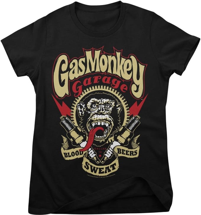 Gas Monkey Garage T-shirt Spark Plugs Girly Tee GMG-5-GMG004-H72-13
