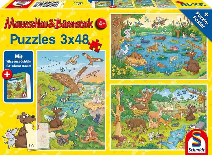 Kinderpuzzel 3x48 - Legpuzzel Set - Creatief Spelen - Educatief Speelgoed - 26x18cm - Multicolor