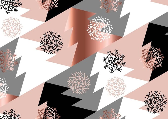 Kerst Placemat vinyl | kerstbomen rose | 6 stuks