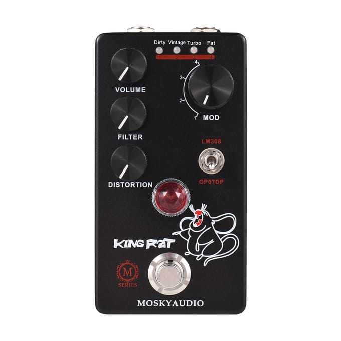 MOSKYo Fuzz Distortion Gitaar Effectpedaal 4 Modusschakelaar & VolumeFilterDistortion Knoppen zwart