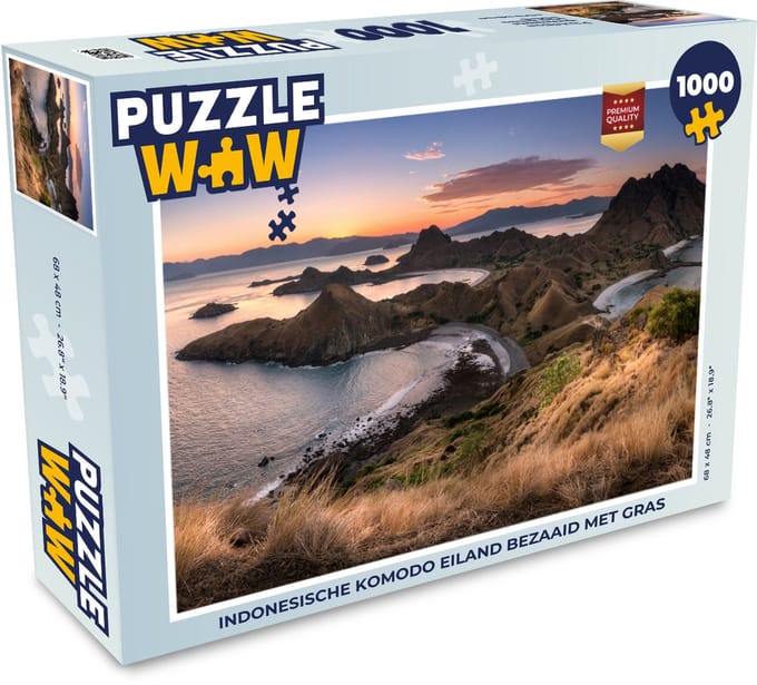 Puzzel Indonesische Komodo eiland bezaaid met gras - Legpuzzel - Puzzel 1000 stukjes volwassenen