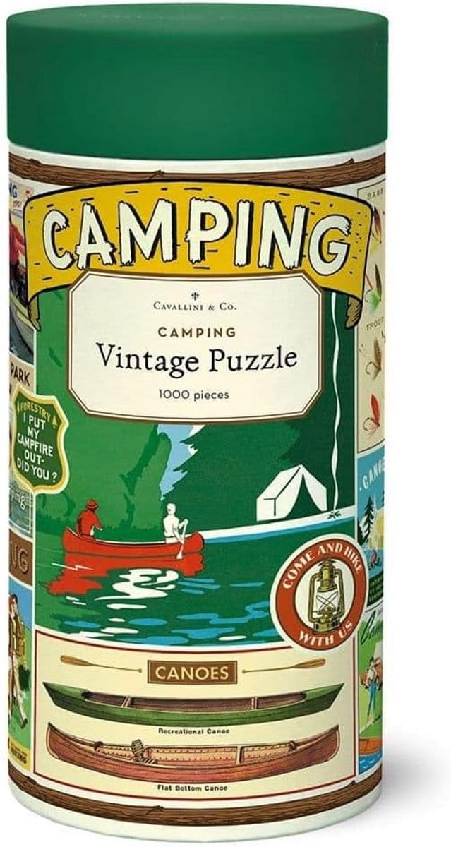 1000 Stukken Puzzel Kamperen Vintage Poster Design