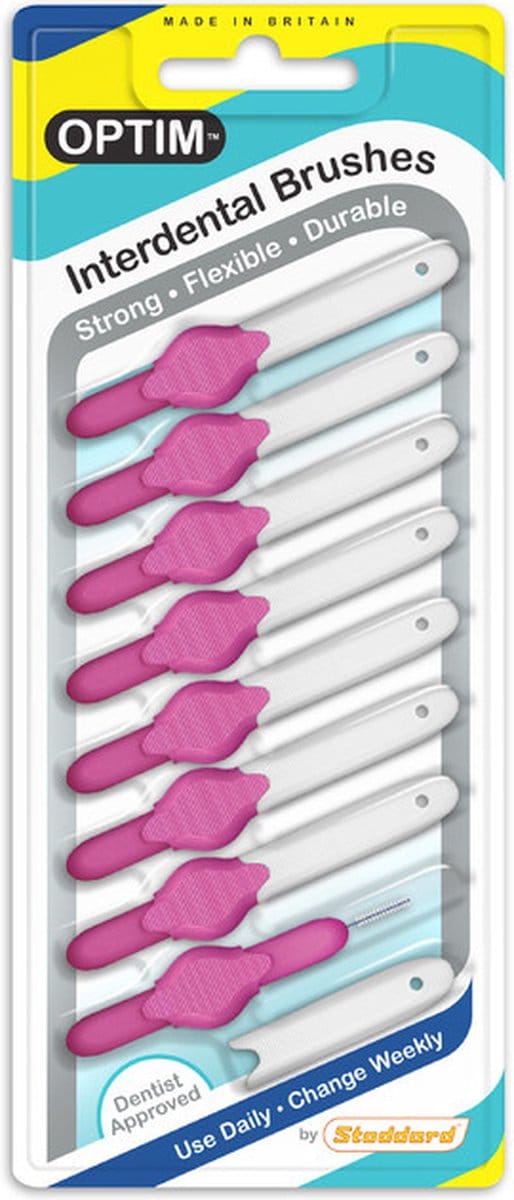 Stoddard Optim interdentale borsteltjes | interdentale ragers ROZE, 0,4 MM (8 stuks in verpakking)