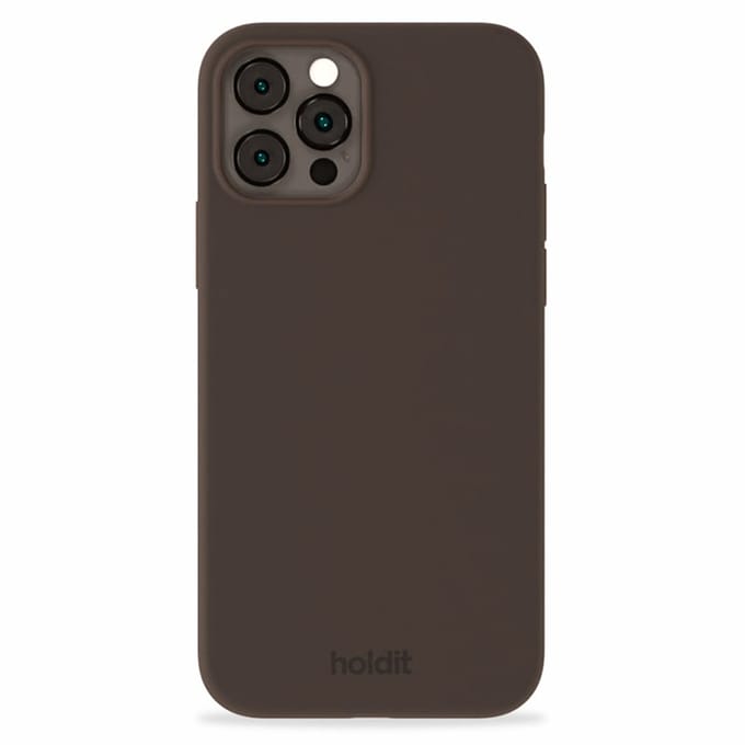 Holdit Silicone Case geschikt voor Apple iPhone 12 (Pro) - Chocolate