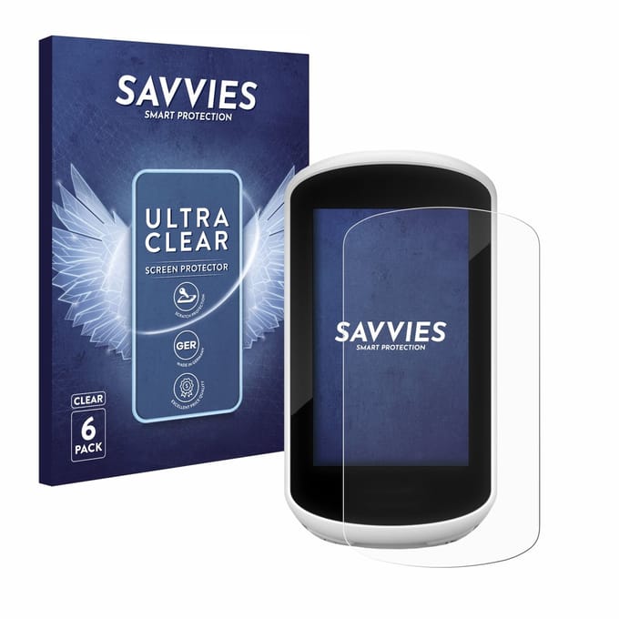 Savvies - Screenprotector voor Garmin Edge Explore 2018 - Folie Beschermfolie transparant 6 Stuks