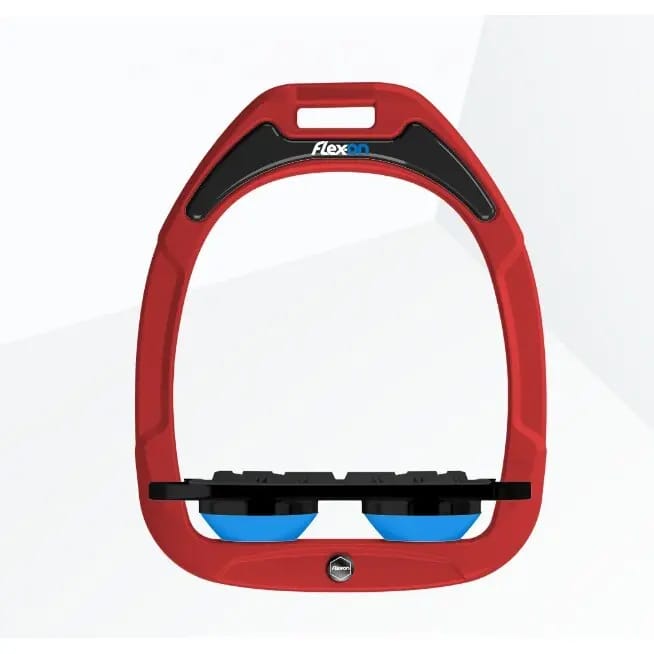 Platte Grip stijgbeugels Rood/Zwart/Blauw Flex-On Green Composite