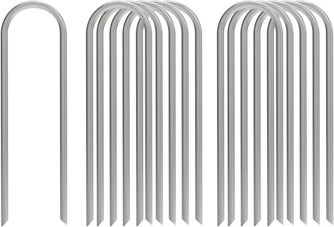 Tuinharingen - Grondpennen - Buiten verankeren - Extra zware kwaliteit - 100 stuks - Zilver